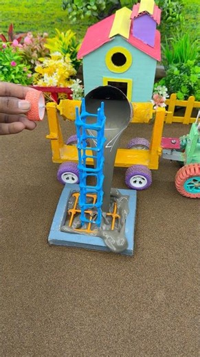 😱 Amazing Mini Tractor Making Cement Pillar | DIY Real Working Construction Machine 🚜 #shorts