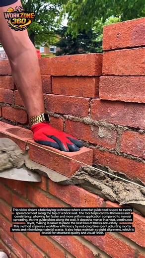 Smart Bricklaying Technique Using Mortar Guide | Satisfying Masonry Work