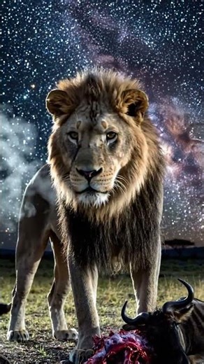 Night of the King Lion Under the Milky Way