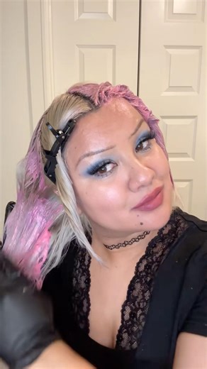 Pastel pink and platinum blonde hair transformation 💞 #pallure #colormask