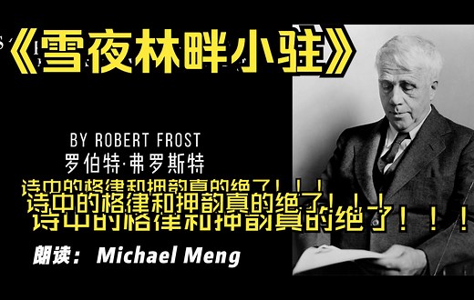 诗歌朗读 Michael Meng《雪夜林畔小驻》stopping by the woods on a snowy evening - Robert Frost