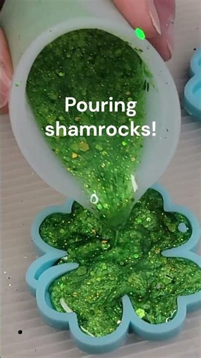 DIY Shamrock Resin Project 🍀 | Color, Glitter & Mold Pour (Full Process)