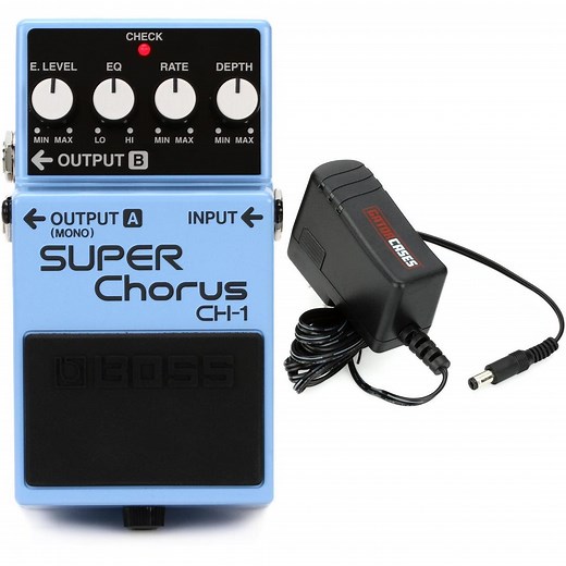 Boss CH-1 Stereo Super Chorus Pedal with Cable and Power Supply