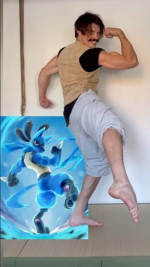 Lucario Pose IRL🔥🔥🔥#lucario #pokemon #cosplay #anime #animeedit #irl
