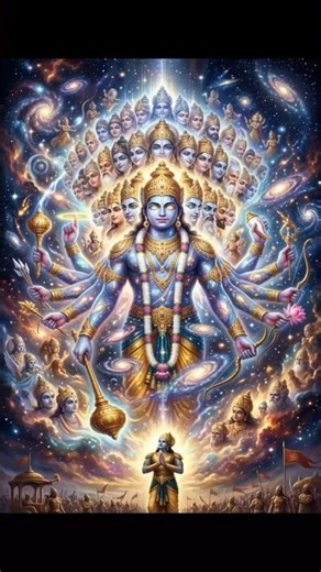 When a warrior saw the entire universe… inside Krishna. 🌌⚡