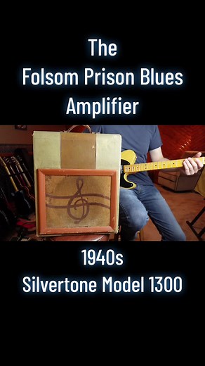 Late 1940s Silvertone Model 1300 amplifier. Same model as the one used by Luther Perkins on those early Johnny Cash recordings. #johnnycash #lutherperkins #vintageguitar #guitartok #guitargear #countrymusic #guitarcover