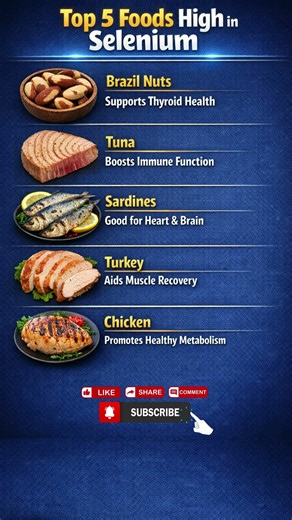 Top 5 Foods High in Selenium #healthylifestyle #healthyeating