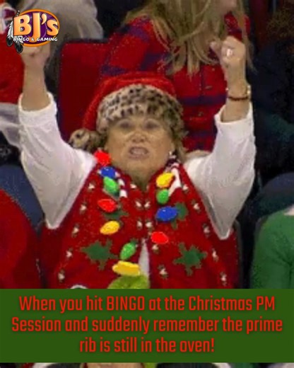 Join us for our Jolly Ole’ Bingo Christmas PM Session, where the holiday cheer is high, and the wins are even higher! 🎄✨ Just don’t forget what’s in the oven! 😆🍖 | BJ's Bingo