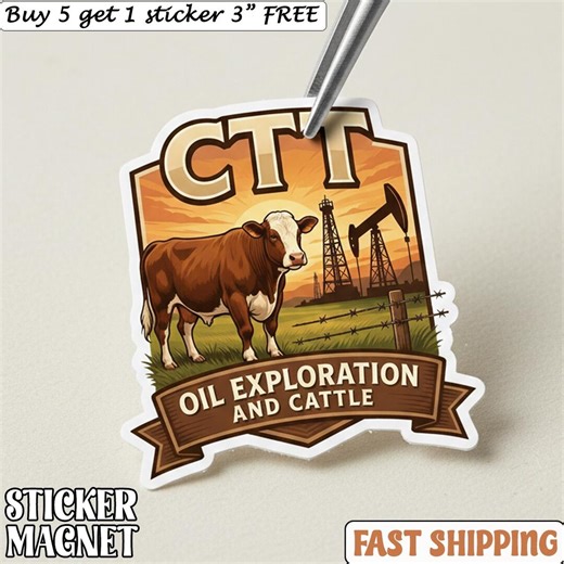 CTT Oil Exploration and Cattle Sticker, Landman Oilfield Vinyl Decal, Oilfield Drama Inspired Gift - Etsy