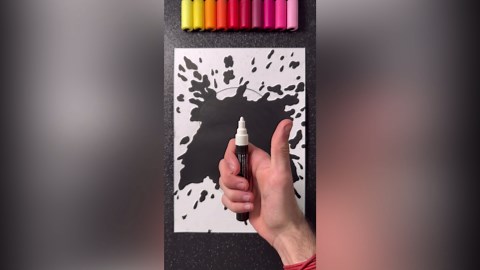 Neon skull with bold black accents