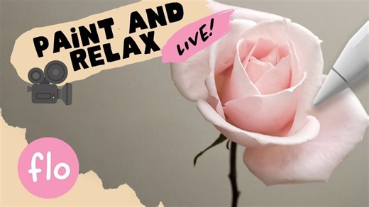 【Procreate】与Flo一同描绘粉色玫瑰 静享放松时光 from Art with Flo