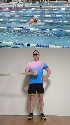 Swimming training | warm up | exercise with rubber bands | dry swimming | dry land training