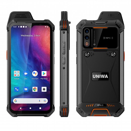 [Hot Item] Waterproof Android Rugged Smartphone 64GB IP68 4G NFC with Fingerprint Explosion Proof Mobile Phone Uniwa W888