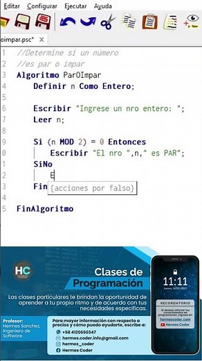 PSeInt: Determinar si un número es PAR o IMPAR