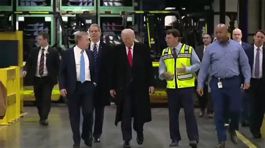 President Donald Trump visits a Ford factory in the Detroit area