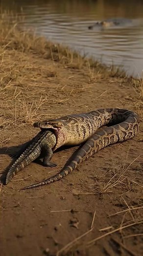 18K views · 61 reactions | My wildlife in 5 seconds. Young python chocked to death. Karma in nature. This snake messed with the wrong prey a young crocodile. This happened when the young python tried to swallow the baby crocodile when it's still alive. #reelsvideos | Gilbert Banda | Facebook