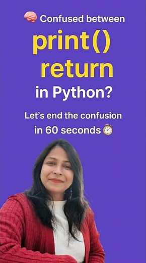 print() vs return in Python 🔍 | Clear in 60 Seconds! #shorts #python # shorts #trending