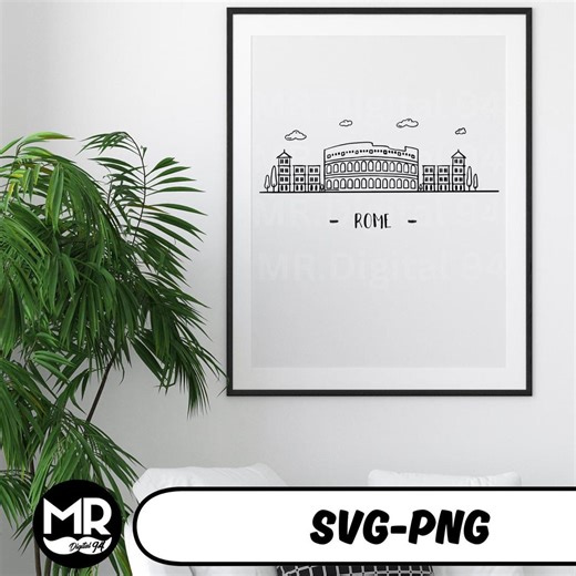 Rome Italy Skyline Illustration: City Vector SVG, PNG (digital File) - Etsy Australia