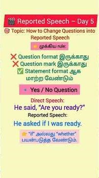 Reported speech day 5 #howtoimprovespokenenglishintamil ✅