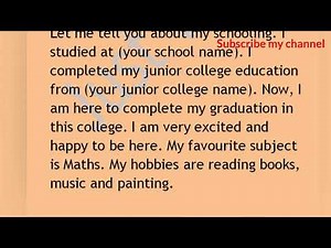 How To Introduce Yourself In College/School || Self Introduction || Best way to introduce yourself