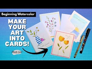 How to Make a Greeting Card from Your Watercolor Paintings-Easy!