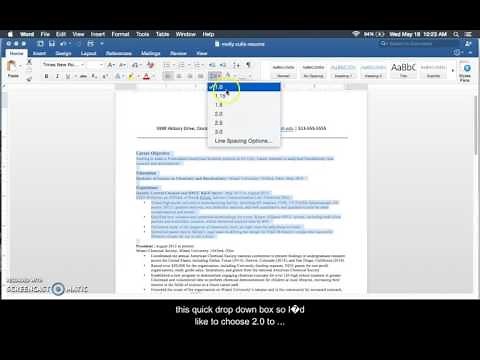 Formatting spacing on a resume
