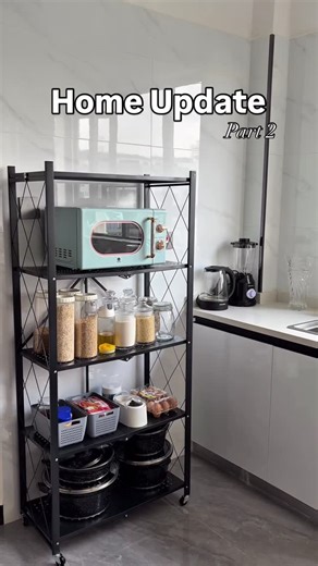 Tata Lavender Ikamar on Instagram: "Little home update. Went with a muted green microwave to match my overall aesthetic. Kitchen rack @maryas_home_decor Microwave @kouponzetu"