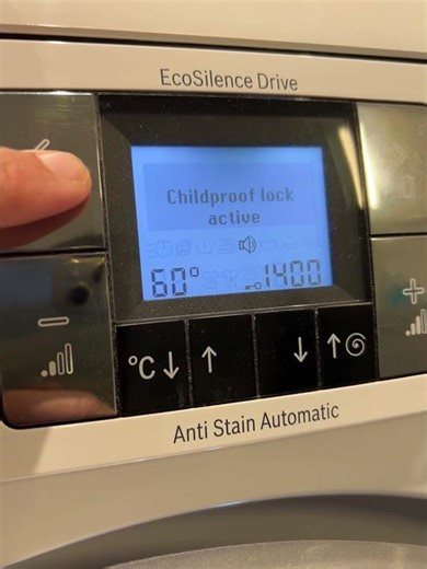 Bosch Logixx 9 Child Lock On and Off | How to Unlock Washing Machine