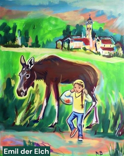#Emil der #Elch #animiertemalerei in #niederbayern