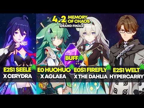 All Novaflares | E2 Seele & E0 Huohuo & E0S1 Firefly & E2S1 Welt | MOC 12 | Honkai Star Rail 4.2
