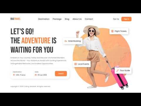 Create Landing Page Website Using HTML CSS & JavaScript