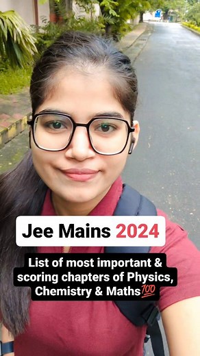 Harshita Singh on Instagram: "For Joint Entrance Examination (JEE) Main, the scoring chapters can vary from year to year. However, as of my knowledge, I can provide some general insights into chapters that are traditionally considered important and have a high weightage in the JEE Main exam: 1. **Mathematics**: - Algebra (including quadratic equations, matrix & determinants) - Jee Mains Specific Chapters (Mathematical Reasoning, Statistics etc.) - Calculus (especially differential calculus and i