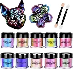 Amazon.com: OSBANG 10 Colors Chameleon Mica Powder Color Shift Pigment Powder for Epoxy Resin Painting Soap Making Bath Bombs Candle Making Slime(0.1oz/jar)