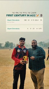 Pure Destruction by Shyam 🗿💥. He created recrord by scoring first century in ACC 🏏🥳. What a batting and bowling all-round performance 🤍🦖. This will be remembered for so long ❤️. . . . . . . #Acc #cricket #trendingreels #viralreels #entertainment | Adigarla Hemakumar