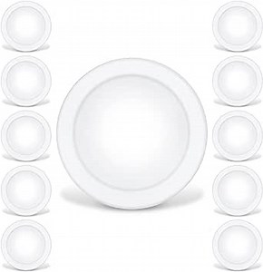 TORCHSTAR 10-Pack 6 Inch LED Disk Light Surface Mount, 15W, 1000LM, CRI90+, 3000K Warm White, Round, Retrofit Recessed Downlight, Dimmable Flush Mount Ceiling Light, ETL & Energy Star Certified