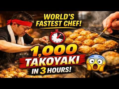 The World’s Fastest Chef Makes 1,000 Takoyaki in 3 Hours! 😲