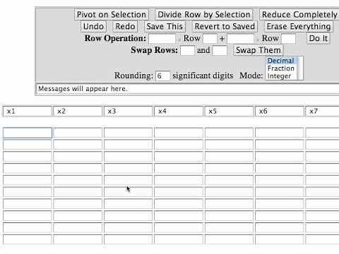 Finding an intersection point with the row operations tool
