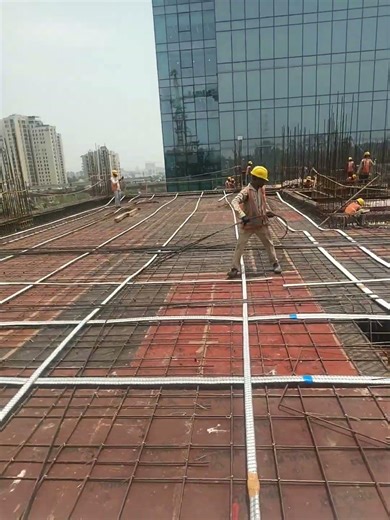 PT slab tendon laying #civilengineering #construction #slab