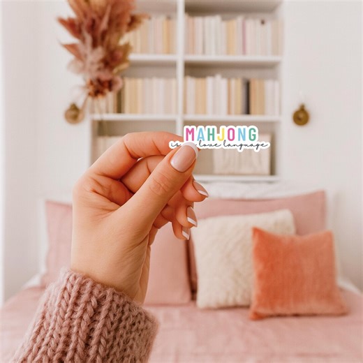 Mahjong is My Love Language Sticker – Mahjong Lover Gift, Pastel Vinyl Decal, Waterproof - Etsy