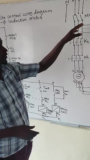 Star delta motor control power and control wiring diagram@Kosigiin @Des Musungu #electricaltips #electricalwork #electricalengineering #electrical