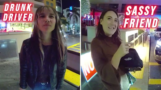 Drunk Girl with Sassy Friend Blows Through Stop Sign and Gets Arrested for DUI #PoliceBodyCam #CopWatch #PoliceFootage #RealPolice | Police Body Cam