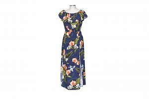 Handmade Hawaiian Muʻumuʻu Maxi Dress: Hibiscus Floral Rayon - Etsy