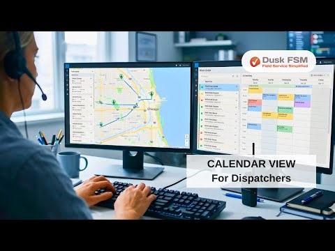Calendar View for Field Service Dispatchers, Schedule and Balance Work Fast in Dusk FSM