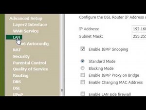 LAN Settings in PTCL Sagemcom Fast1704 Modem
