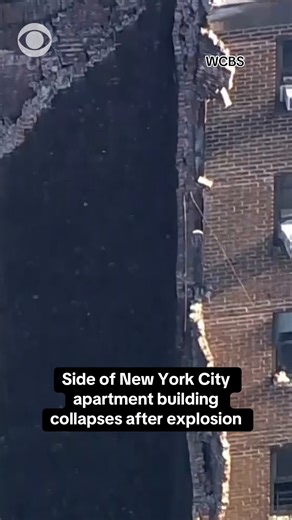 65K views · 996 reactions | An explosion rocked a New York City high-rise apartment building Wednesday morning, causing the entire side of the 20-story building to collapse. Aerial video shows a gaping hole in the side of the brick building in the Bronx. The FDNY said it responded to a gas explosion, and that it appeared the building's incinerator shaft may have collapsed. So far, no injuries have been reported. https://cbsn.ws/46vPeKr | CBS News | Facebook