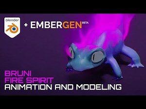 Bruni the Fire Spirit - modeling and animation in Blender and Embergen