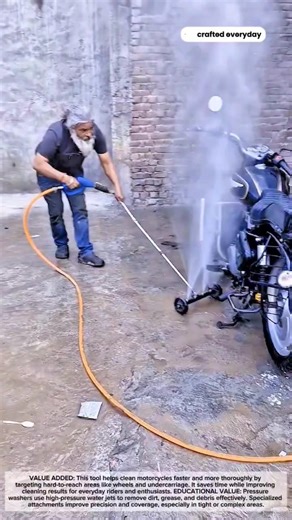 Pressure Washer Wheel Attachment Makes Motorcycle Cleaning Effortless #craftedeveryday