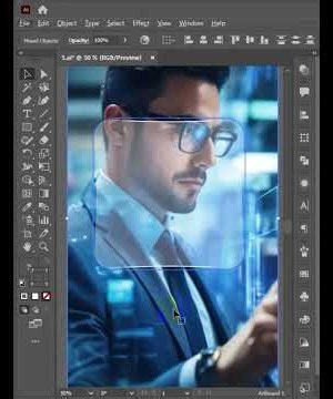 How to Create a Glass Effect in Adobe Illustrator, #Illustrator #GlassEffect #shorts