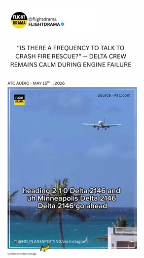 A Delta Air Lines flight was forced to declare an emergency and return to Minneapolis after the crew reported an engine failure shortly after departure. In ATC audio, the pilots calmly told controllers they planned to land on runway 12R, stop on the runway and have crash fire rescue meet the aircraft on arrival. The crew also discussed possible go-around procedures and even asked if there was a dedicated frequency to contact emergency vehicles directly. At one point, air traffic control began mo