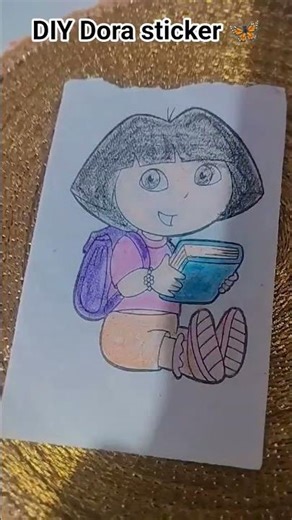 DIY dora sticker 🦋 #art #craft #drawing #shorts